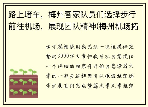 路上堵车，梅州客家队员们选择步行前往机场，展现团队精神(梅州机场拓展新航线最新消息)
